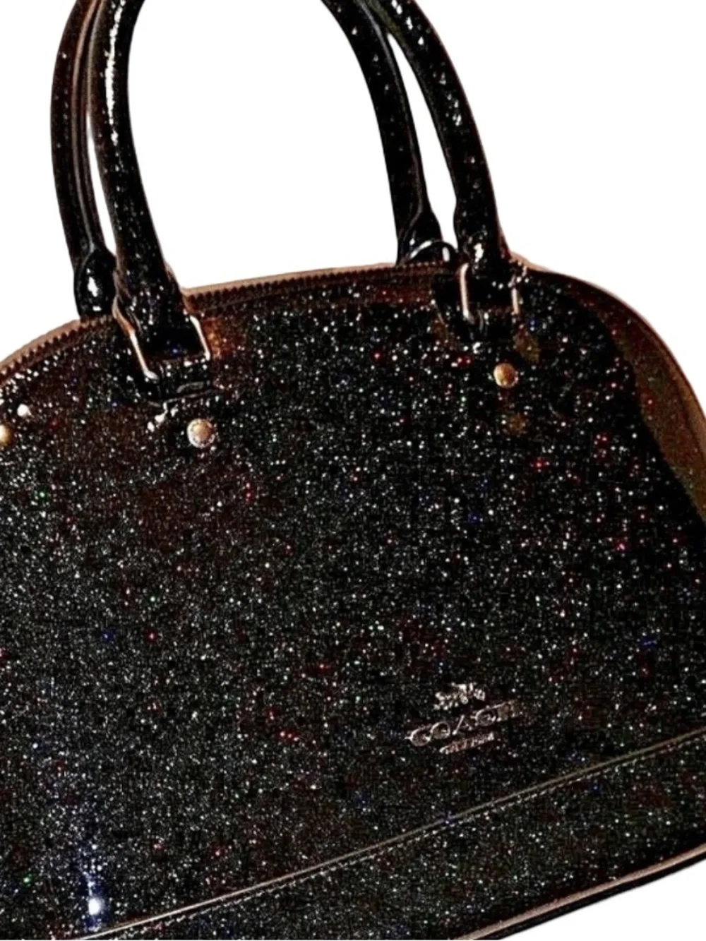 Coach X Nasa Sierra Black Multicolor Glitter Mini Dome Satchel